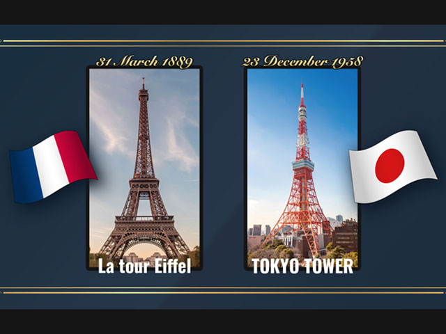 65º aniversario de la inauguración de la Torre de Tokio Exposición de las dos torres París-Tokio